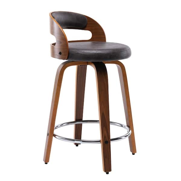 Eluxury 24 8 In Seat Height Black Faux, Round Metal Counter Stools