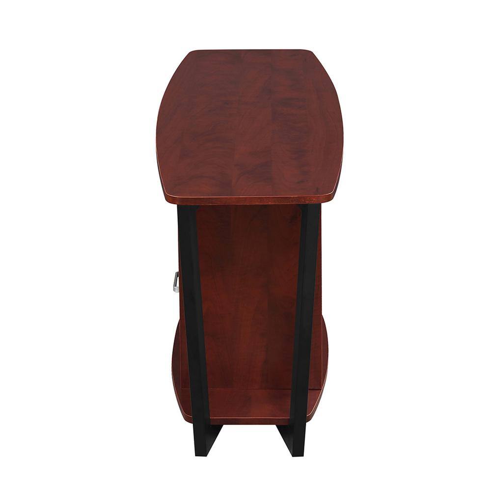Cherry and Black 58" TV Stand with Cabinet