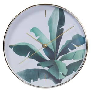 Kiera Grace 12 in.  Silent Non Ticking Banana Leaf Clocks