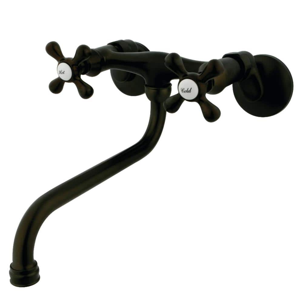 Kingston Brass Traditional 2Handle Wall Mount Bathroom Faucet in Oil Rubbed Bronze HKS215ORB