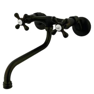 Traditional 2-Handle Wall Mount Bathroom Faucet in Oil Rubbed Bronze
