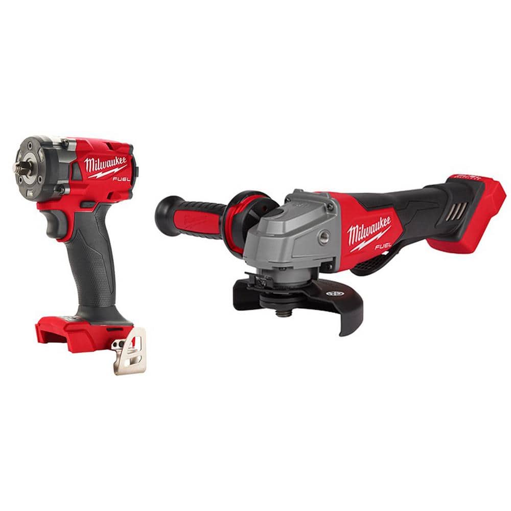 Milwaukee M18 FUEL GEN-3 18V Lithium-Ion Brushless Cordless 3/8 in. Compact Impact Wrench with Friction Ring with Grinder -  2854-20-2880-20