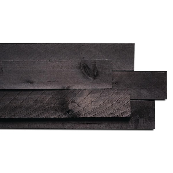 Unbranded Weaber 1/2 in. x 4 in. x 4 ft. Anthracite Barn Wood Board 5 packs (52.5 sq.ft.) - (8 pieces / 10.5 sq.ft. per pack)