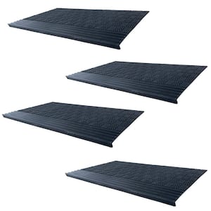 30 in. x 10 in. Bull Nose Rubber Stair Tread Set 4-Piece
