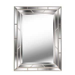 Medium Rectangle Bright Champagne Beveled Glass Contemporary Mirror (38 in. H x 28 in. W)