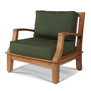 Eliane Teak Lounge Chair with Sunbrella Fern Green Cushion