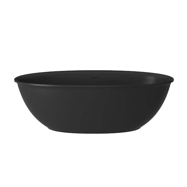 67 in. x 33 in. Soaking Bathtub in Matte Black