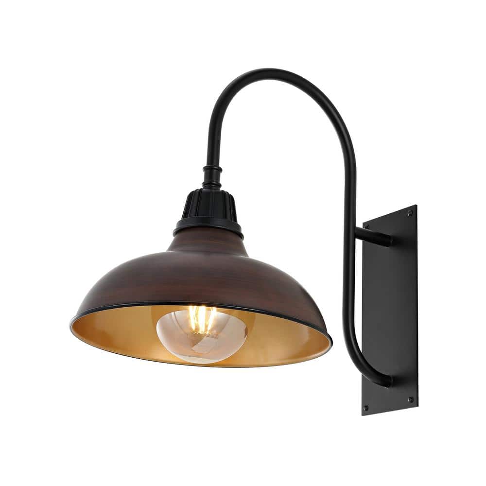 Stanley 12.25" Copper and Black Industrial Gooseneck Sconce