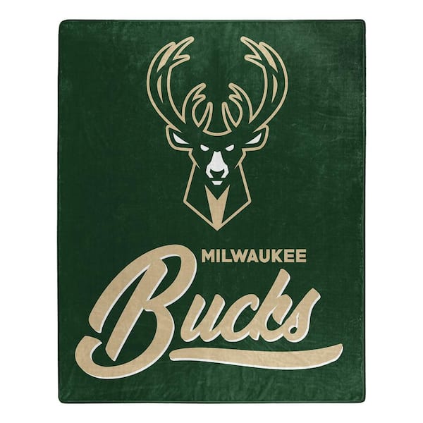 THE NORTHWEST GROUP NBA Bucks Signature Raschel Multi-Colored Throw Blanket