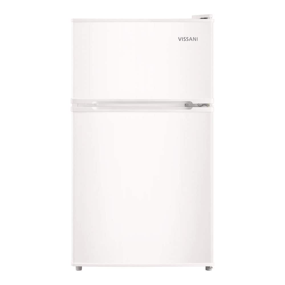 Vissani 3.2 cu. ft. Mini Refrigerator with 2 -Doors, Glass Shelves