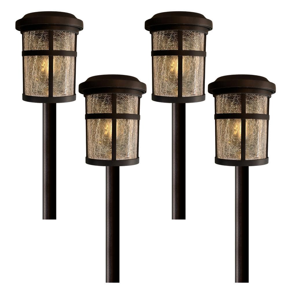 Monteaux Lighting Black Integrated LED Outdoor Solar Pathway Lights ...