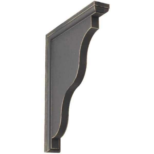 Ekena Millwork 1-1/2 in. x 11 in. x 9 in. Black Hamilton Traditional Wood Vintage Decor Bracket
