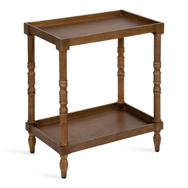 Bellport 22 in. Rustic Brown Rectangle Wood End Table