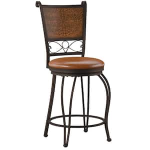 Bryant 24 in. H Copper Stamped High Back Metal Frame Cushion Seat Counter-Stool