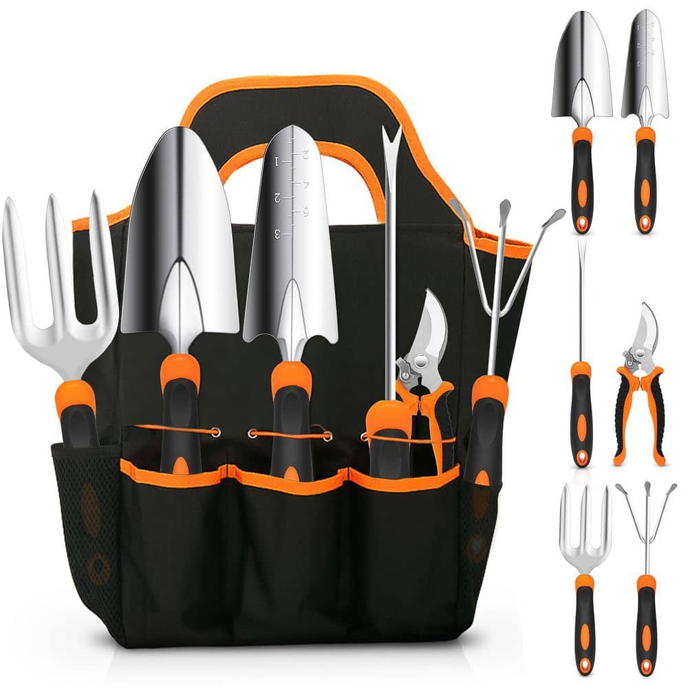 7-Piece Heavy Duty Stainless Steel Gardening Tool Set with Non-Slip Rubber Grip and Storage Tote Bag price history on PriceWatchPro