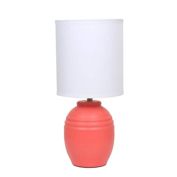 Simple Designs 12.5 Classic Jar Table Lamp, Orange Base with