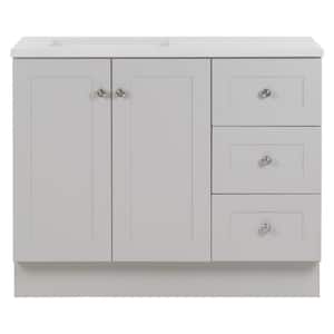 Bannister 43 in. W x 19 in. D x 35 in. H Single Sink Bath Vanity in Pearl Gray with White Cultured Marble Top