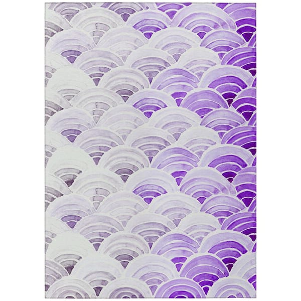 Surfside Purple 5 ft. x 7 ft. 6 in. Geometric Indoor/Outdoor Area Rug