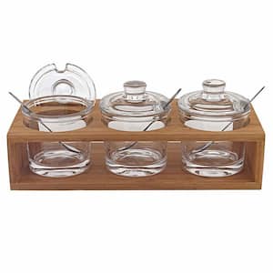 Amelia 5 in. W x 6 in. H x 12 in. D Novelty Clear Glass Kitchen Canisters and Jars (Set of 3)
