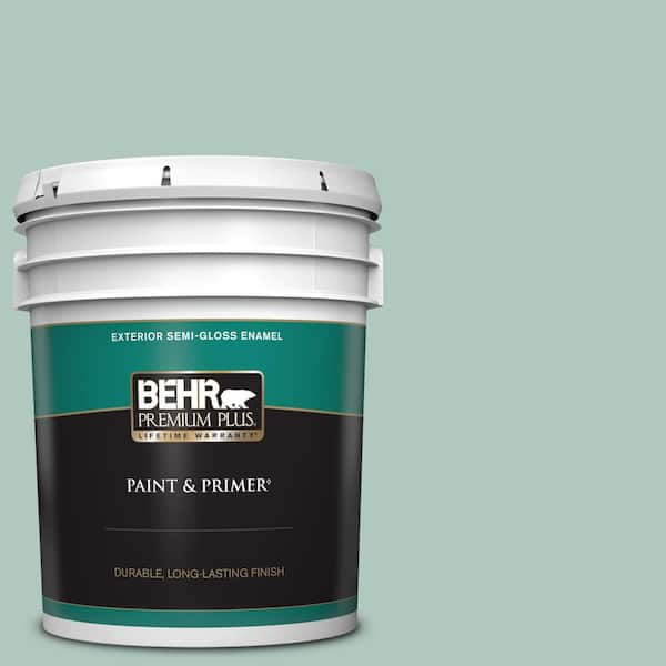 BEHR PREMIUM PLUS 5 gal. #480E-3 Marina Isle Semi-Gloss Enamel Exterior Paint & Primer