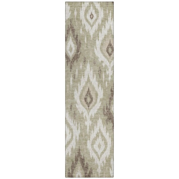Chantille Machine Washable Indoor/Outdoor Abstract ACN3073 Sage 2 ft. x 7 ft. Runner Rug