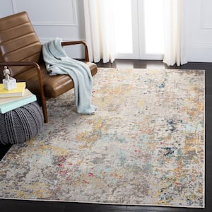 Madison Gray/Gold 9 ft. x 9 ft. Square Geometric Area Rug