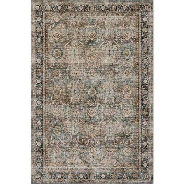 Azrielle Traditional Floral Washable Area Multicolor 5 ft. x 7 ft. Indoor Area Rug