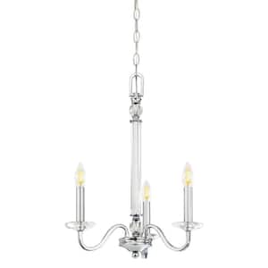 Versailles 3-Light Chrome with Clear Glass Accents Chandelier