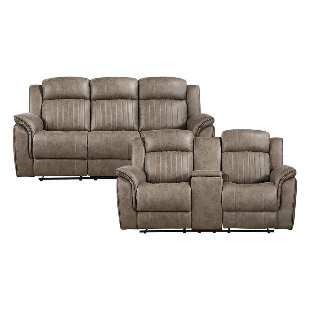 Morelia 83.5 in. W Pillow Top Arm Microfiber Rectangle 2-Piece Manual Recli