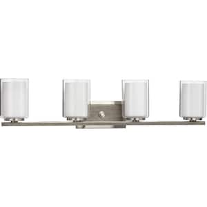 Progress Lighting Mast Collection 2-Light Brushed Nickel Clear Glass ...