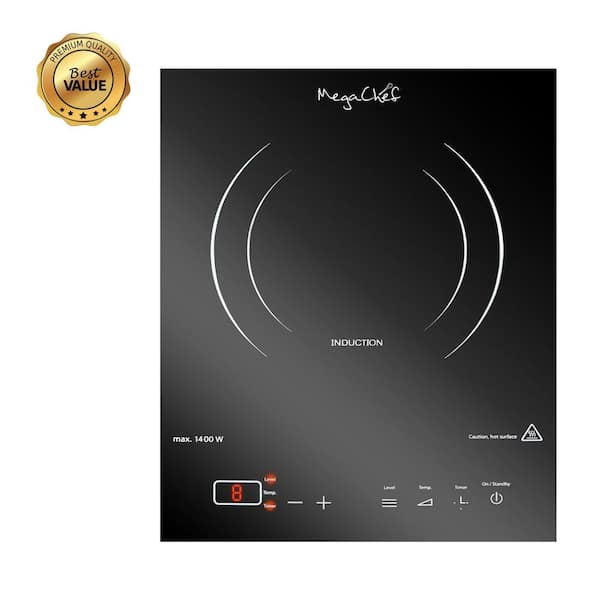 MegaChef Portable 11 in. Ceramic Glass Induction Cooktop in Black with 1 Element