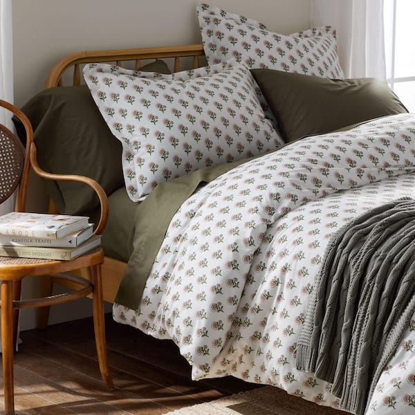 Company Cotton Suhana Garment Wash Orange Queen Cotton Percale Duvet Cover