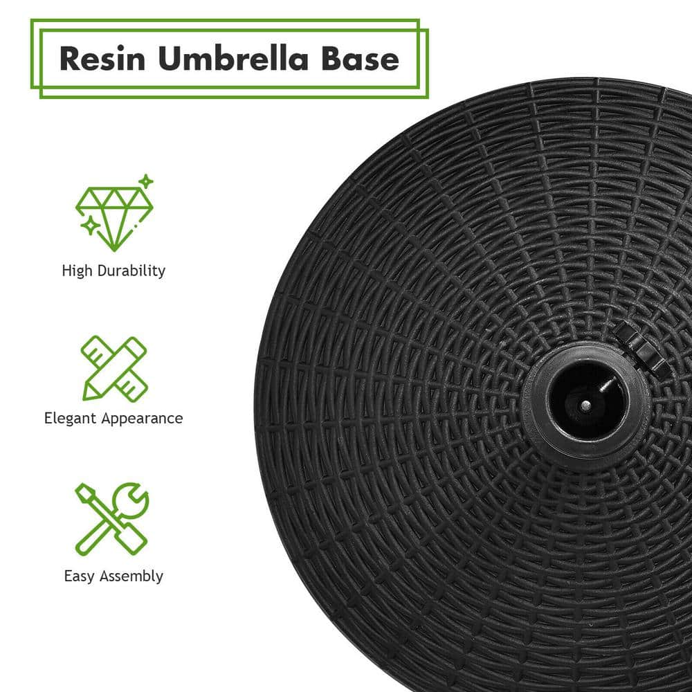 49 lbs Black Resin and Steel Patio Umbrella Base Stand