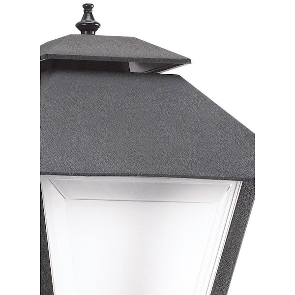 Polycarbonate Outdoor Collection 10.5 in. W. 1-Light Outdoor Black Post Light with Frosted Lens Polycarbonate Outdoor Collection 10.5 in. W. 1-Light Outdoor Black Post Light with Frosted Lens