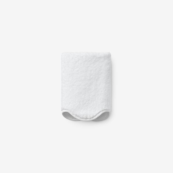 Company Cotton Scallop White Cotton Wash Cloth