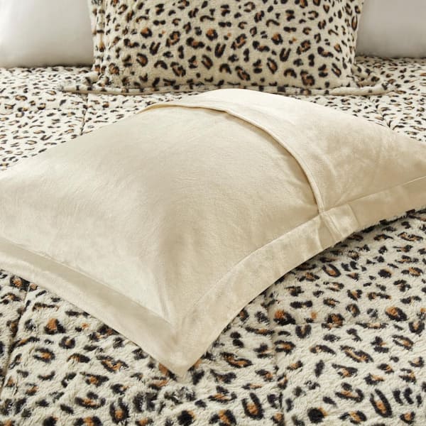 Cheetah Animal Print Faux Fur Polyester, Queen Leopard Print Bedding