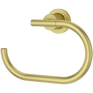 Contemporary Towel Ring in Brushed Gold