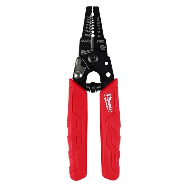 Milwaukee 10 24 AWG Compact Wire Stripper Cutter with Comfort Grip 48 22 3044 The Home Depot