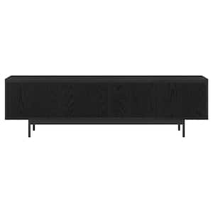 Whitman 70 in. Black Grain Rectangular TV Stand fits TV's Up to 75 in.