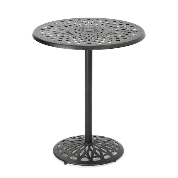 ITOPFOX 35 in. Copper Round Aluminum Outdoor Coffee Table for Backyard or Garden Outdoor
