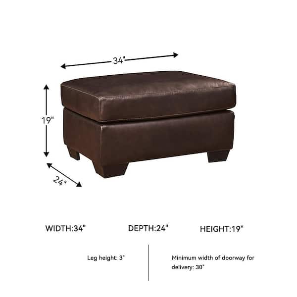 Signature DESIGN BY ASHLEY Santorine Brown Leather Rectangle