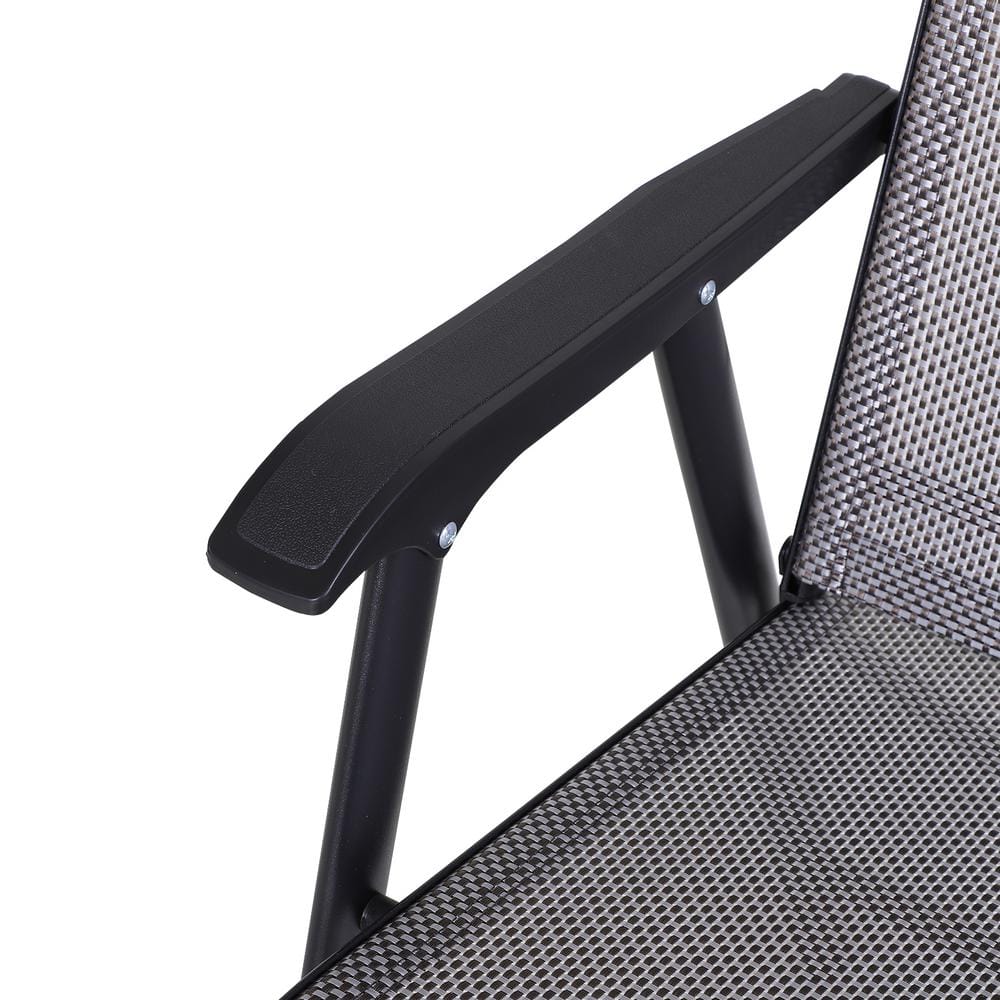 Compact Light Grey Folding Patio Chair Set for Outdoor, Camping, and Travel
