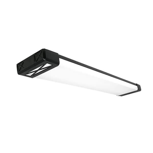 24-Pack 4 ft. Matte Black Decorative End Caps 5250LM 75W Integrated LED Wraparound Light Adjustable CCT Night Light