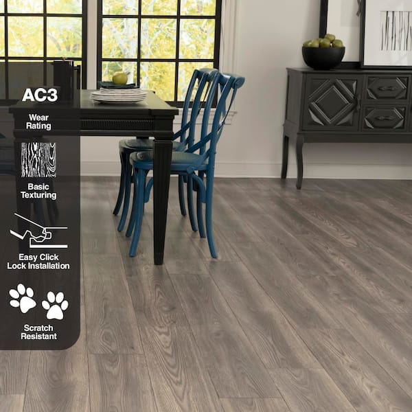 TrafficMaster Jessamine Oak 7 mm T x 7.5 in. W Laminate Wood