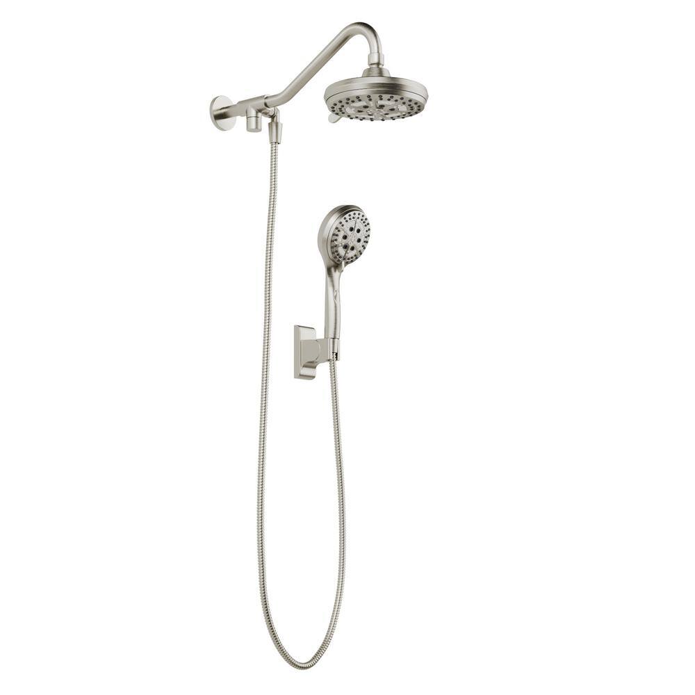 Brushed Nickel Multi-Function Handheld Rain Shower System