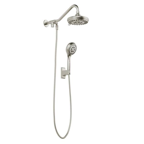 6-spray 7 in. Dual Shower Head and Handheld Shower Head with Low Flow in Brushed-Nickel 6-spray 7 in. Dual Shower Head and Handheld Shower Head with Low Flow in Brushed-Nickel