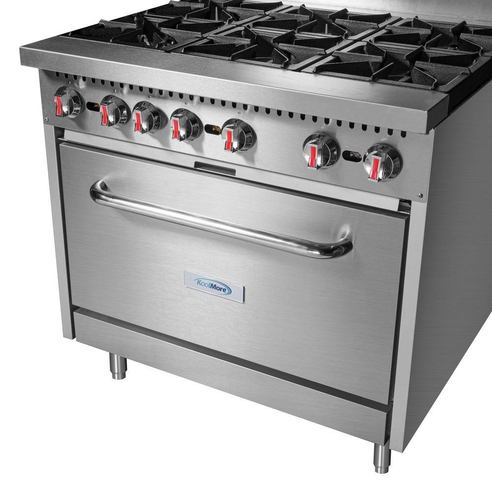 KoolMore 36'' Stainless Steel Commercial Convection Oven with 6 Burners