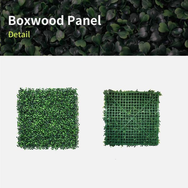 12- Pieces 20 in. x 20 in. x 1.8 in., Artificial Boxwood Hedge Grass Wall  Panel Faux Greenery UV-Protected Hieasy-12pc/Pack - The Home Depot