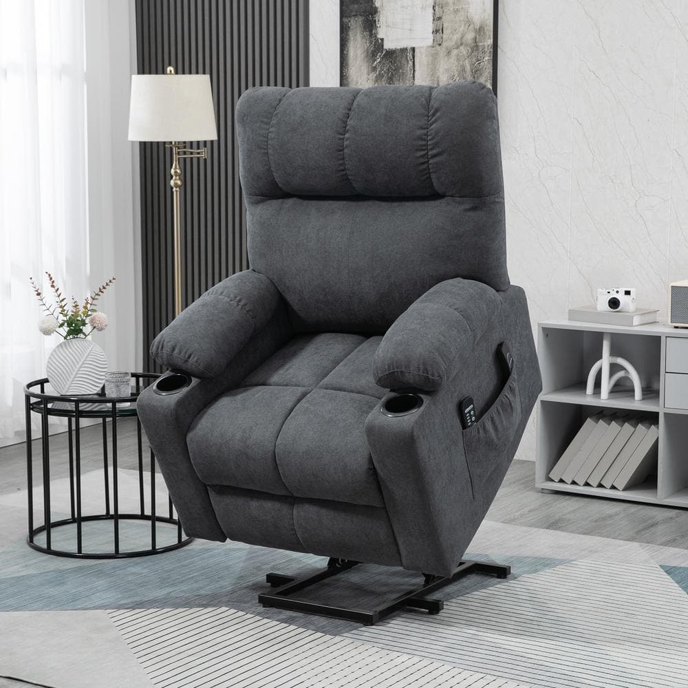 HOMCOM Gray Linen Recliner 713-152V80CG - The Home Depot