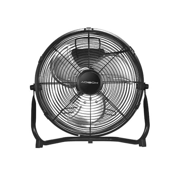 18 in. 3-Speed High-Velocity Industrial Heavy Duty Metal Floor Fan in Black with Tilting Head for Outdoor/Indoor Use